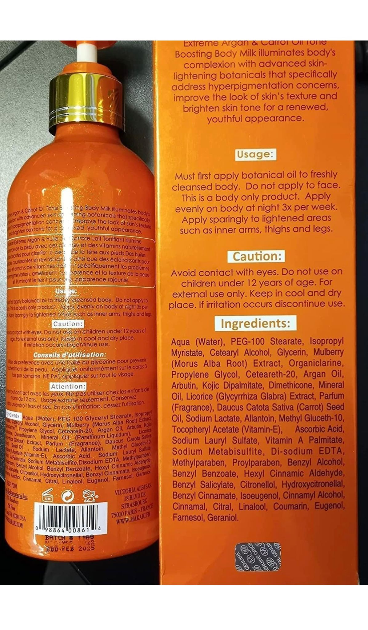 Thumbnail of MAKARI Extreme Active Intense Carrot & Argan Oil Body Milk 16.8 oz.
